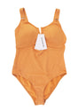 Enchante Bra V-wire Plunge Textured One-piece Cutout Swimsuit - HSIA