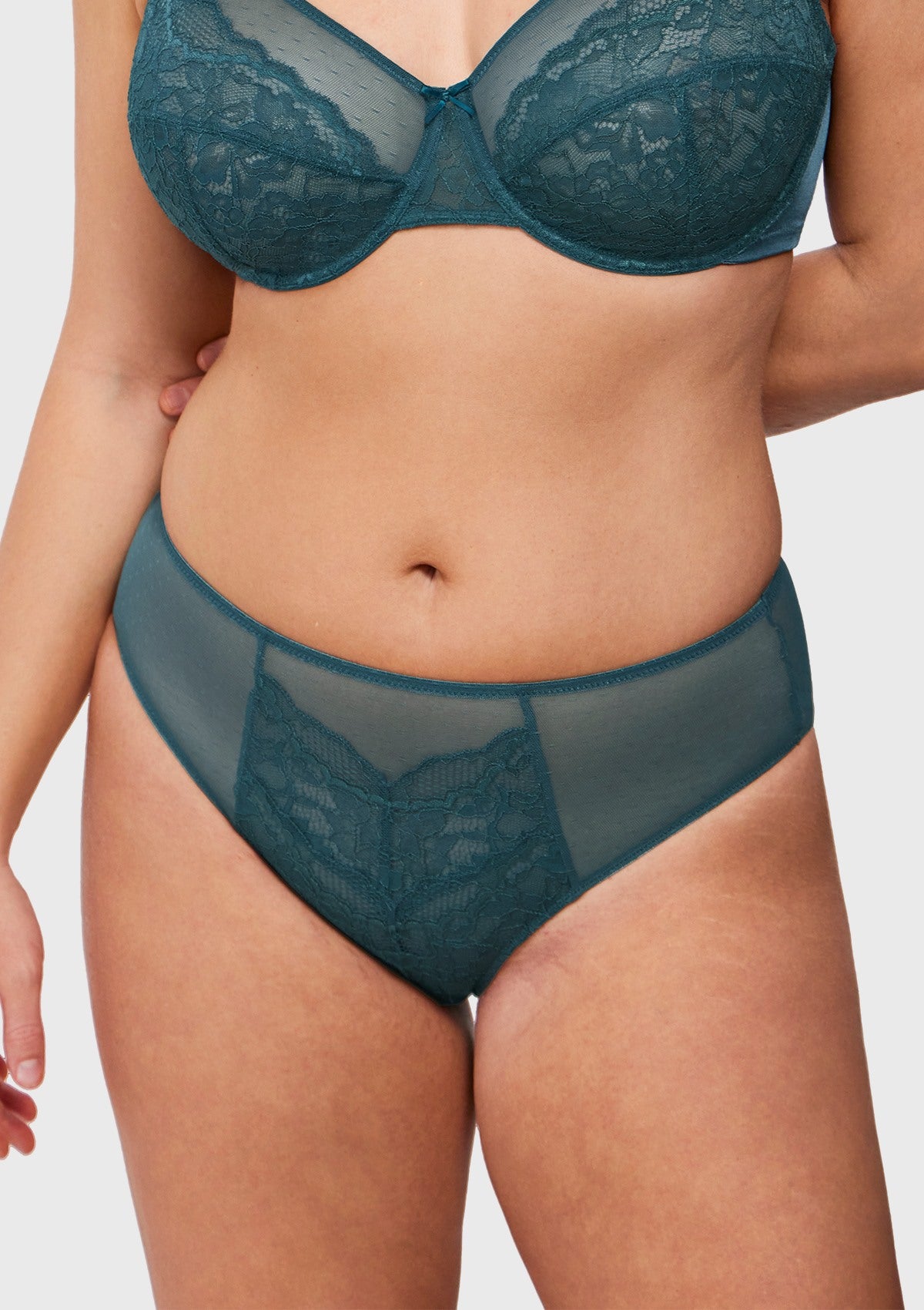 Enchante High-Rise Balsam Blue Lace Brief Underwear - HSIA