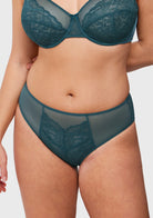 Enchante High-Rise Balsam Blue Lace Brief Underwear - HSIA