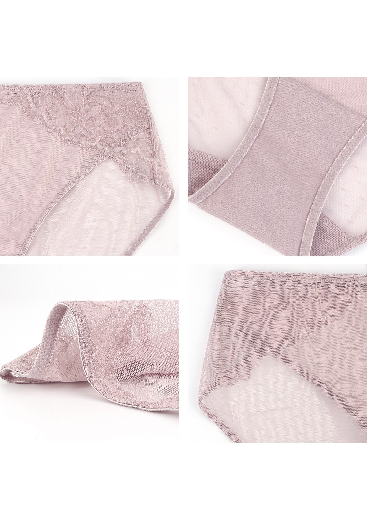 Enchante High-Rise Dark Pink Mesh Brief Underwear - HSIA