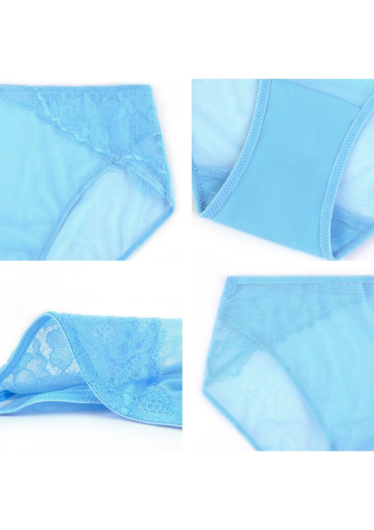 Enchante High-Rise Capri Blue Mesh Brief Underwear - HSIA