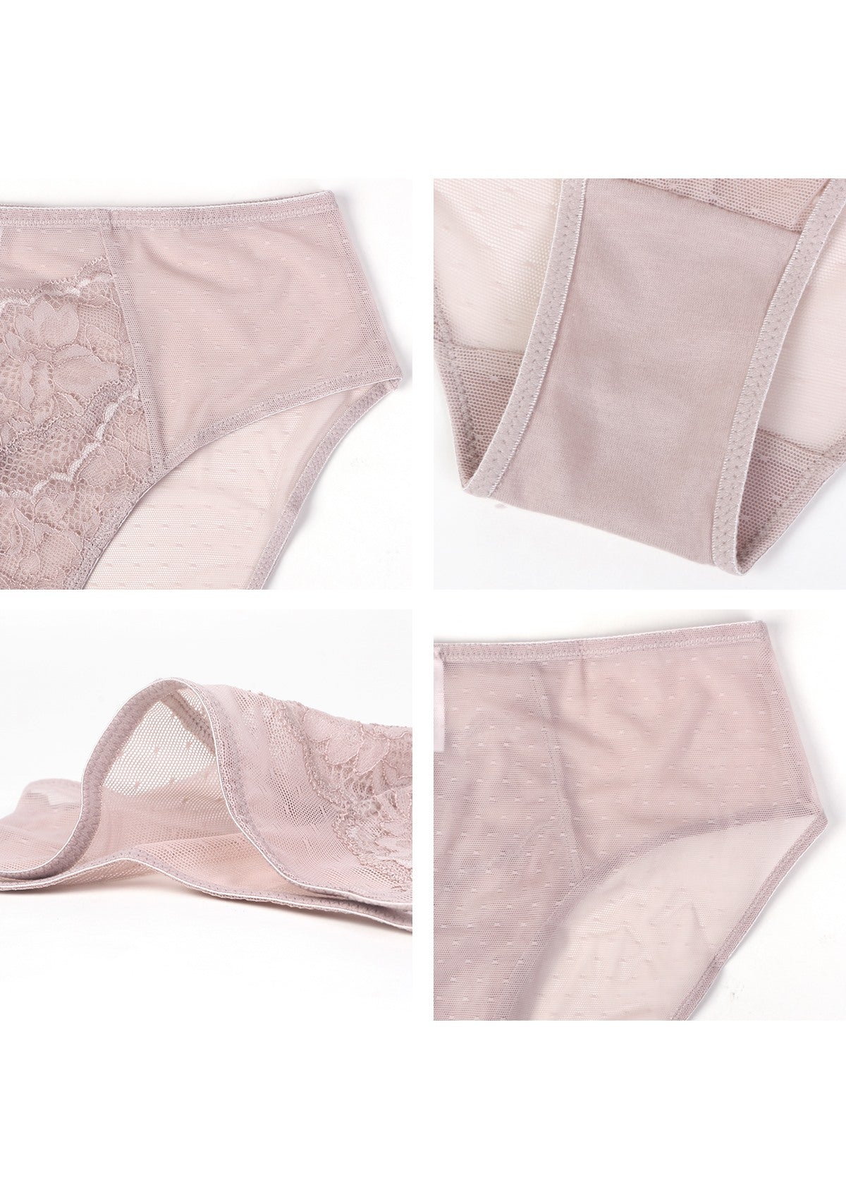 Enchante High-Rise Dark Pink Lace Brief Underwear - HSIA