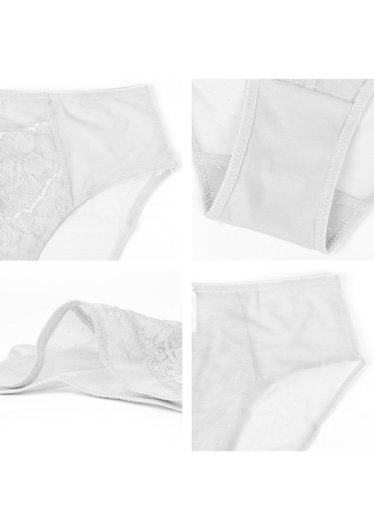 Momship Enchante High-Rise White Lace Brief Underwear - HSIA