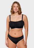 Fiery Unlined Seamless Comfort Underwire Plus Size Bandeau Strapless Bra - HSIA