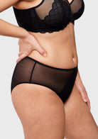 Mermaid High-Rise Black Lace Brief Underwear - HSIA