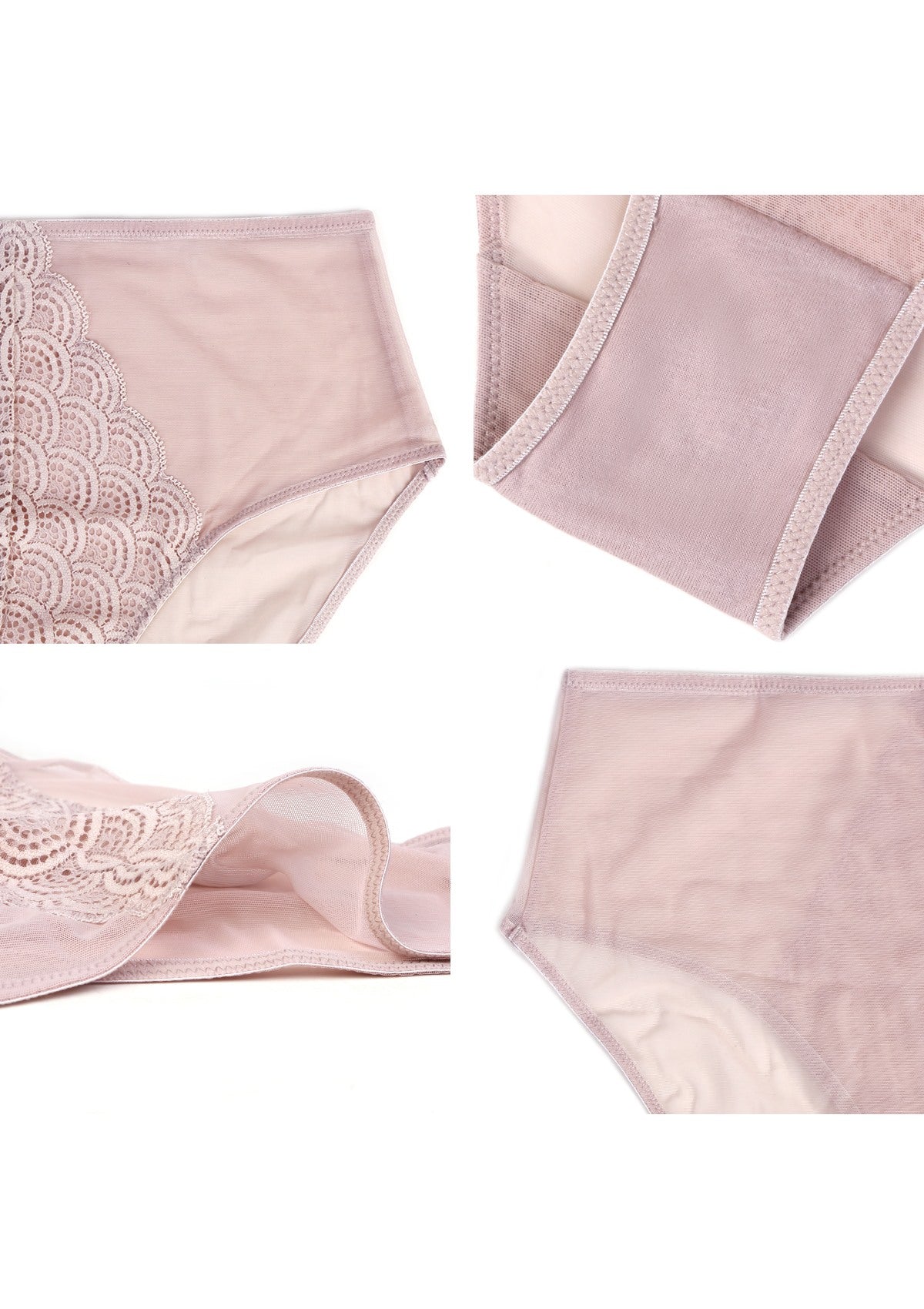 Mermaid High-Rise Light Pink Lace Brief Underwear - HSIA
