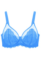 (Cardi B recommends)Mermaid Scales Lace Azure Sky Unlined Bra - HSIA