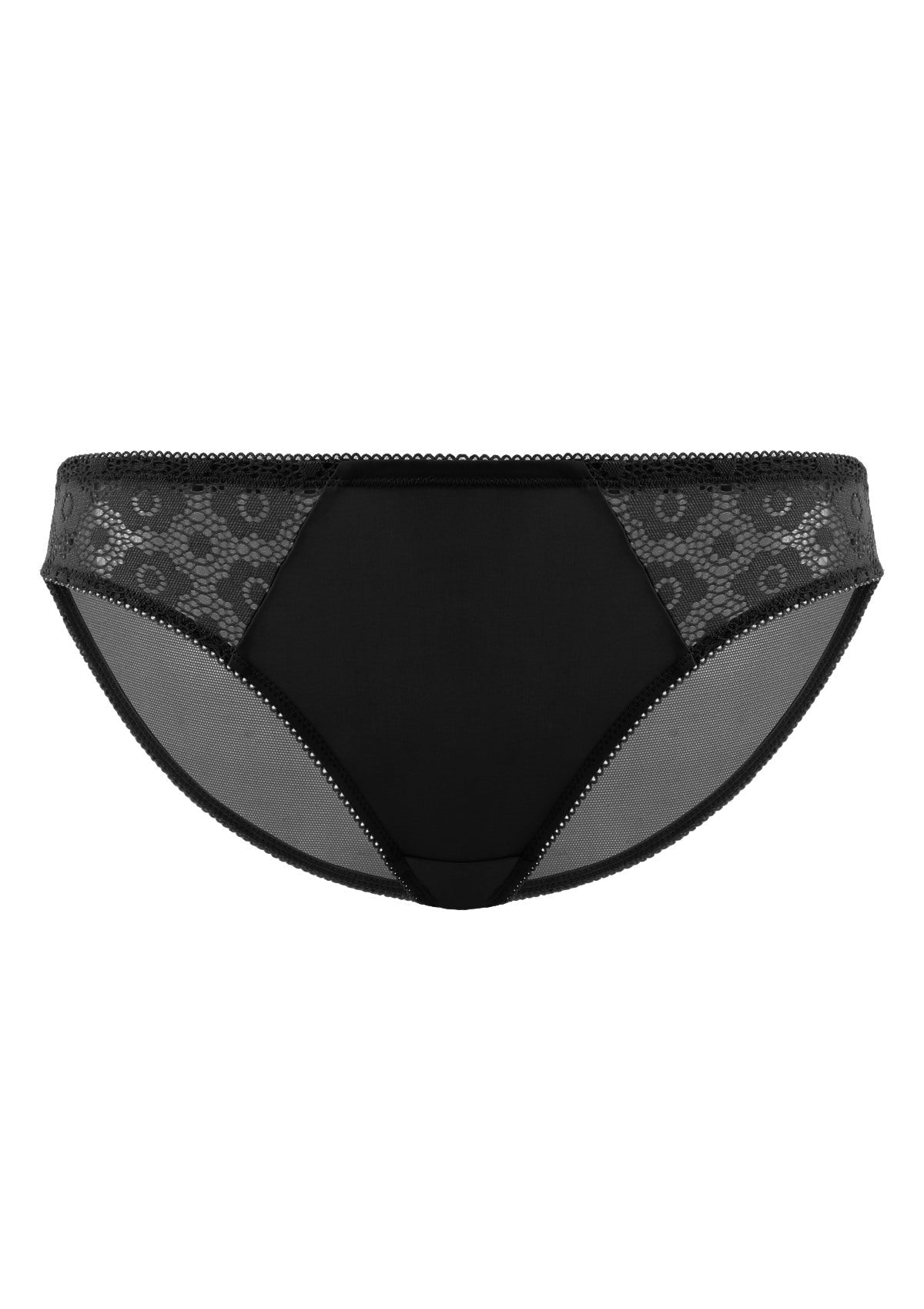 Serena Comfort Black Lace Trim Bikini Underwear - HSIA