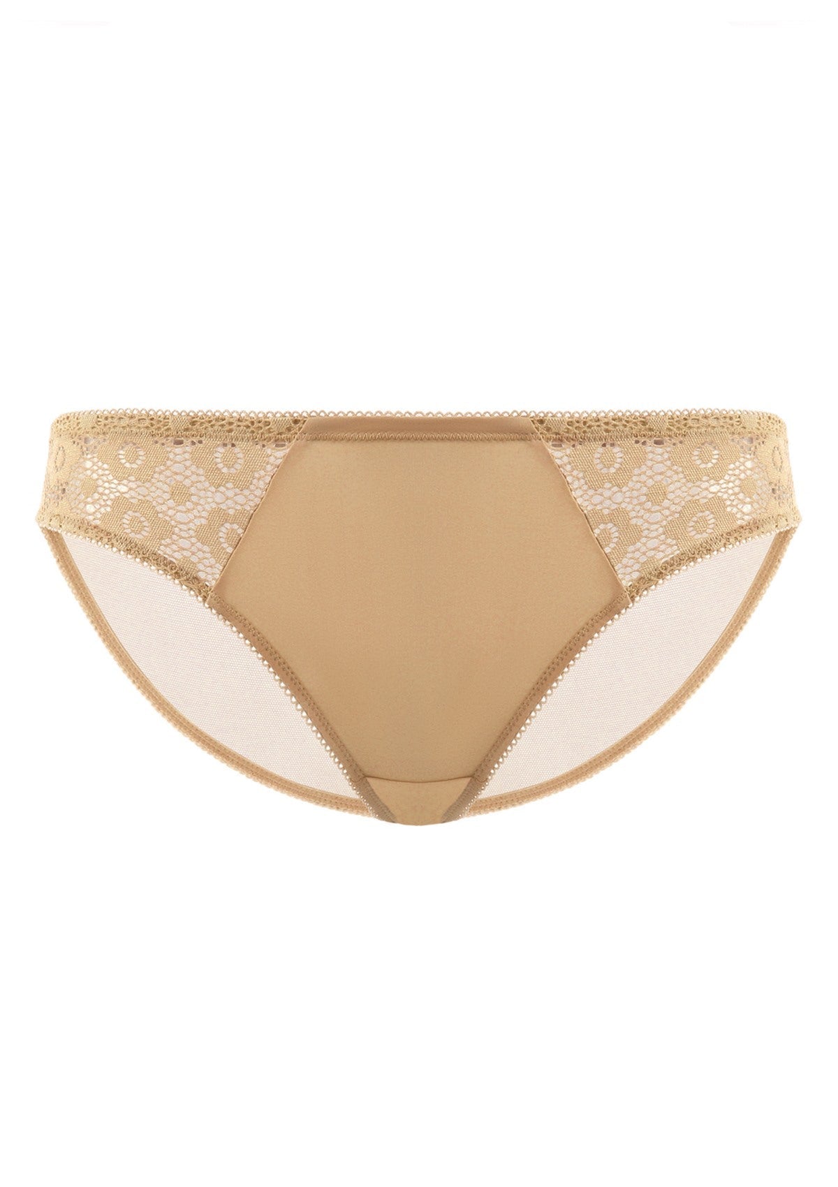 Serena Comfort Nude Lace Trim Bikini Underwear - HSIA