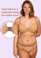 Serena Front-Close Lace-Back Racerback Underwire Bra - HSIA