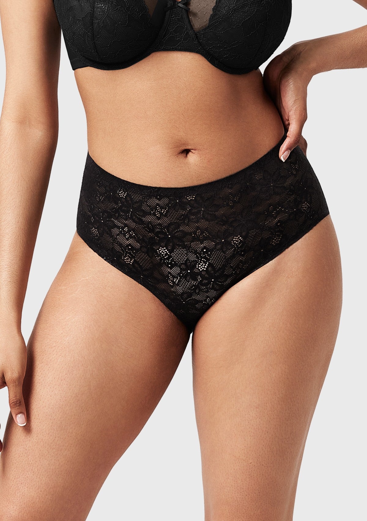 Silken Soft Floral Comfort Lace High-Waisted Breathable Underwear - HSIA