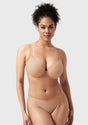 Songful Seamless Support Plunge Push-Up Lightly Padded T-Shirt Full Coverage Underwire Bra - HSIA