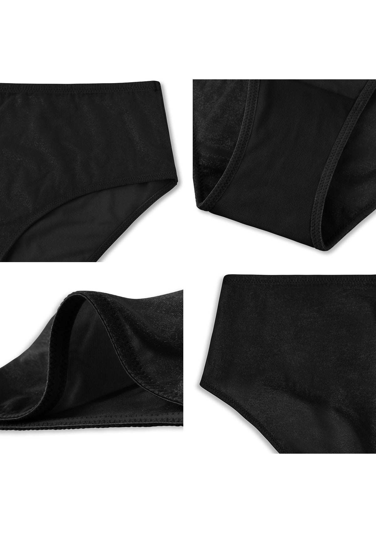 Starry Night Black Mesh High-Rise Brief Underwear - HSIA
