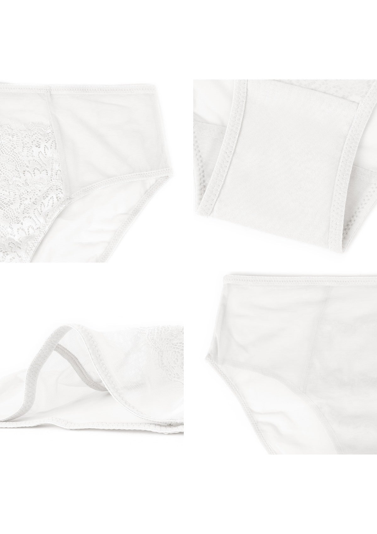 Sunflower High-Rise White Lace Brief Underwear - HSIA