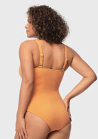 V-wire Plunge Textured One-piece Cutout Swimsuit - HSIA
