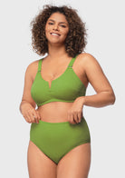 V-wire Plunge Textured Two-piece Bikini Set - HSIA