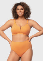 V-wire Plunge Textured Two-piece Bikini Set - HSIA