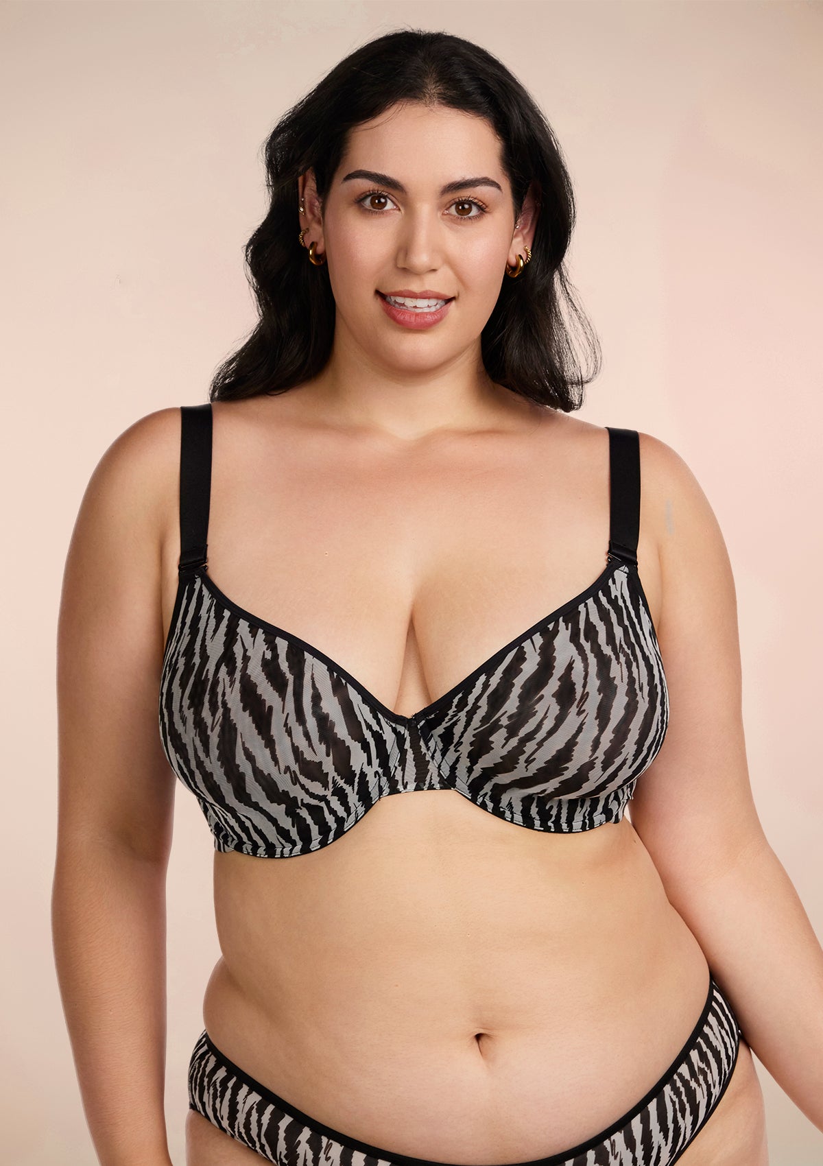 Zebra Wild Unlined Underwire Mesh Bra - HSIA