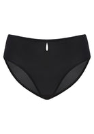 3D product render of black Bella smooth sheer mesh bikini underwear with a 100% cotton crotch.