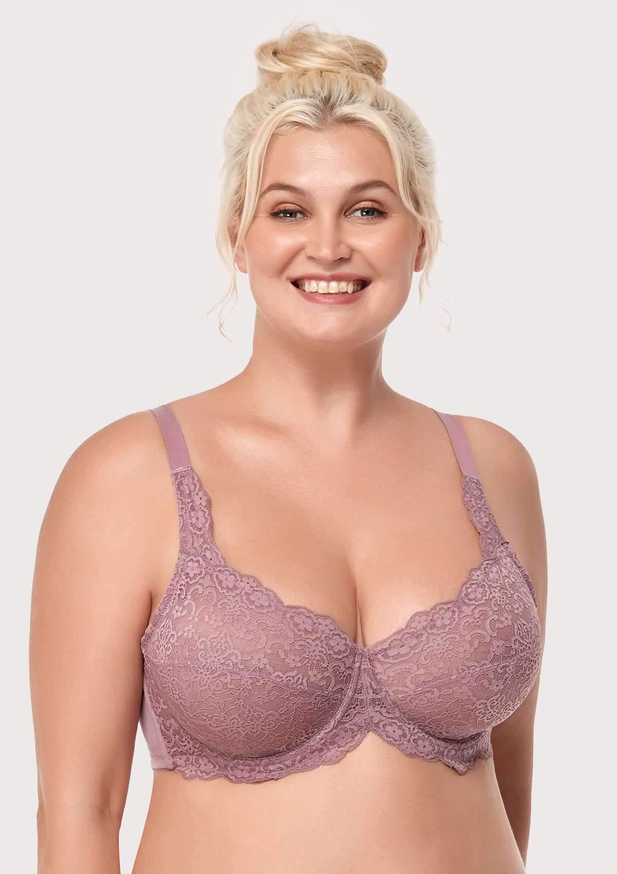 HSIA Dark Green All-Over Floral Lace Bra - HSIA