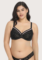 Jessamine Contrast Color Lace Underwire Bra - HSIA