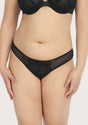 Nymphaea Front Floral Black Lace Bikini Underwear - HSIA