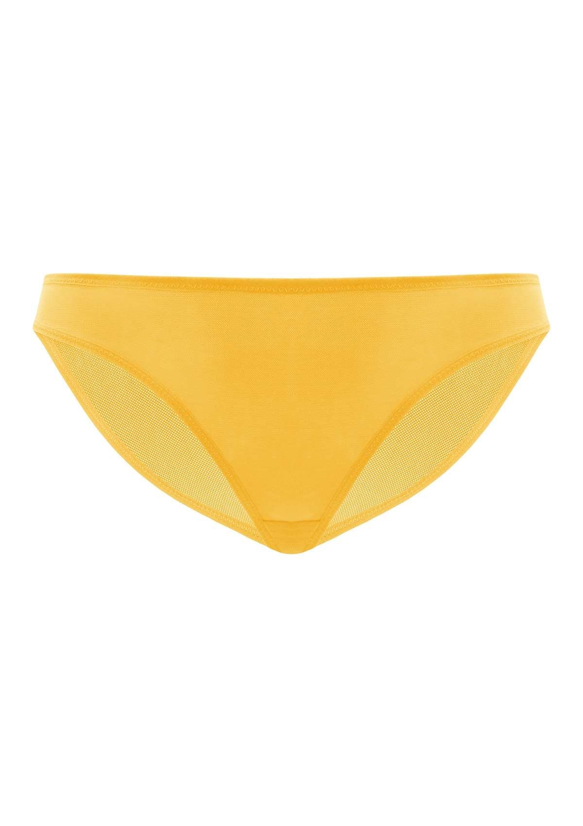 Billie Smooth Yellow Sheer Mesh Bikini Underwear - HSIA