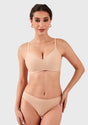 HSIA Ada Buttery Soft V-Neck Wireless Comfortable Bra No Underwire Supportive T-shirt Push Up Bralettes Plunge Seamless - HSIA