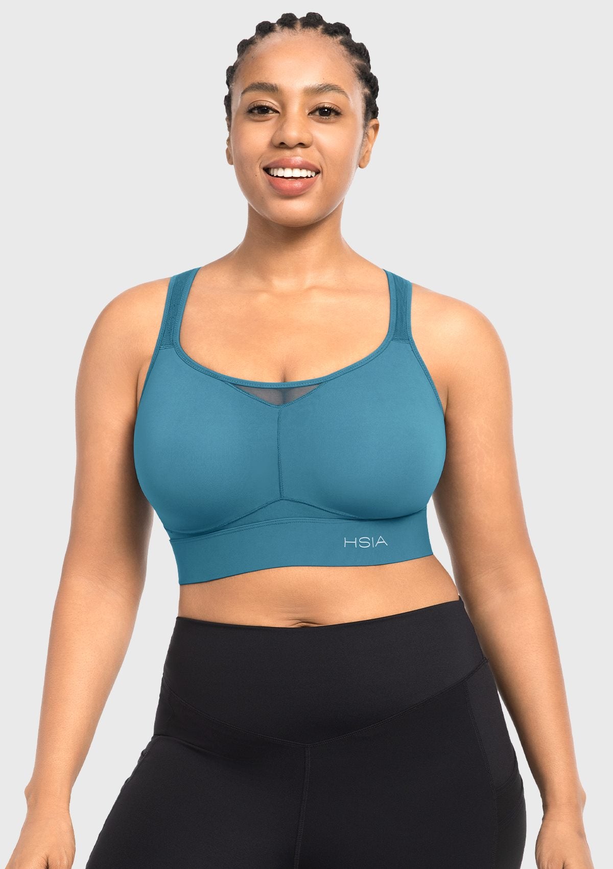 HSIA FlexCore High Impact Racerback Sports Bra Adjustable Support Full Coverage Fit