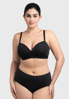 Comfortable Wireless Push Up Plunge Bra with Padded V Lift - HSIA
