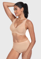 Deep V Seamless Bra Wireless Lift Breathable Perforated Foam Cups - HSIA