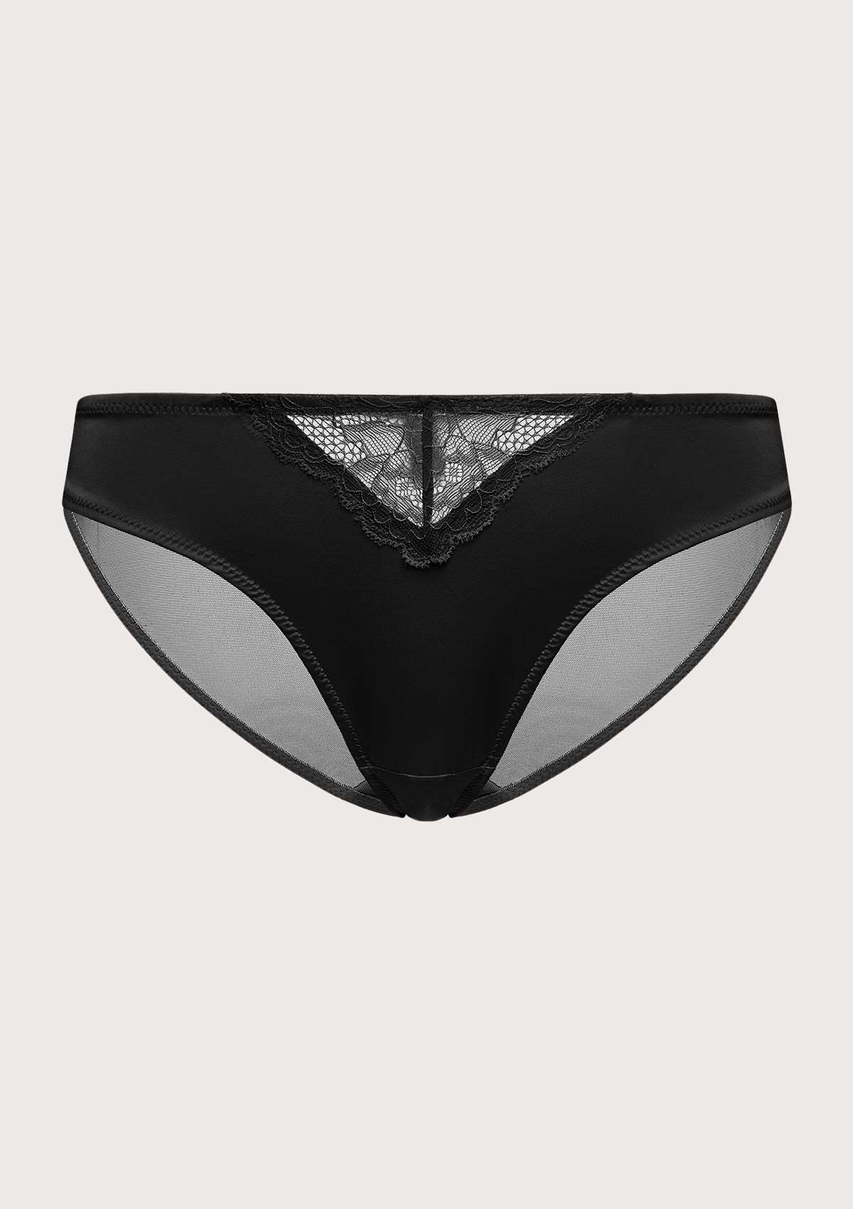 Foxy Satin Floral Lace Bikini Underwear - HSIA