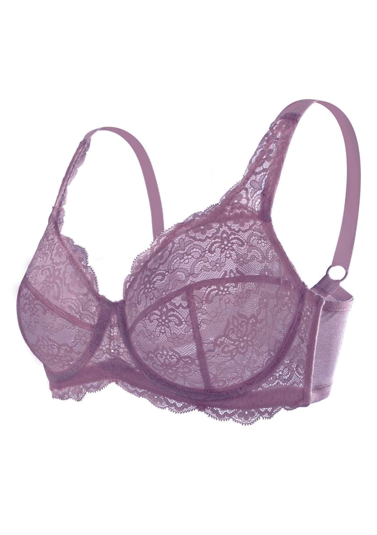 HSIA Dark Green All-Over Floral Lace Bra - HSIA