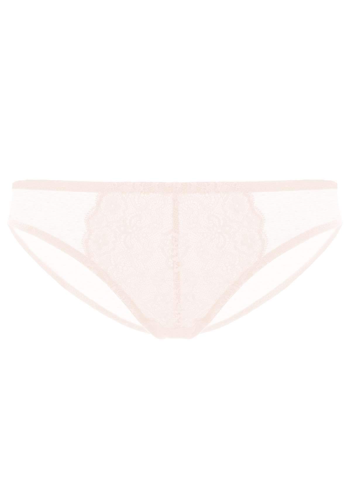 Nymphaea Front Floral Dusty Peach Lace Bikini Underwear - HSIA