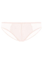 Nymphaea Front Floral Dusty Peach Lace Bikini Underwear - HSIA