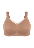 Songful Plus Size Seamless Wireless Supportive Full Coverage Mesh Crossover Bra - HSIA
