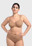 HSIA Alina Full Coverage Underwire Bra Plus Size Supportive Unlined Adjustable Strap Comfort Fit T-Shirt Style - HSIA