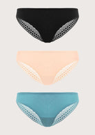 HSIA Polka Dot Super Soft Lace Back Cheeky Panties 3 Pack - HSIA