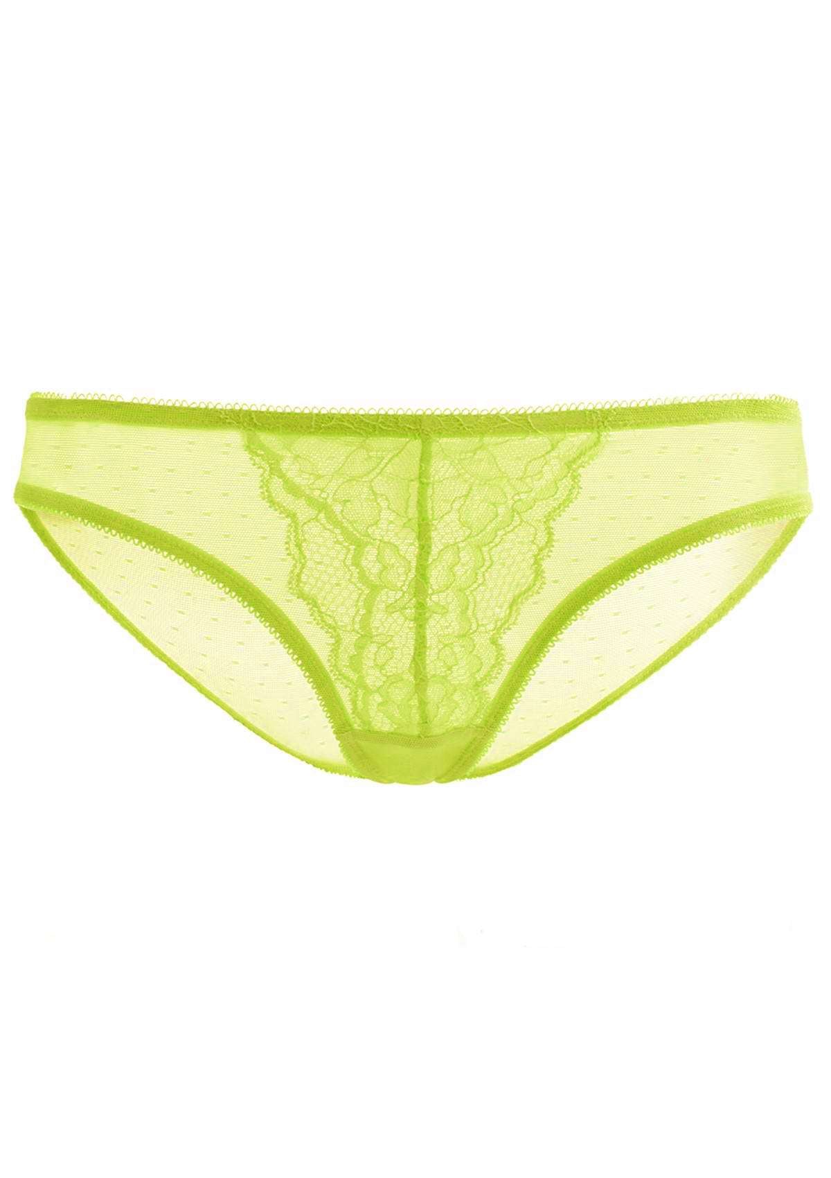 Enchante Lace Lime Green Bikini Underwear - HSIA