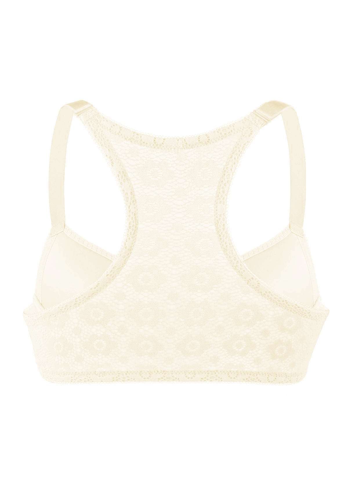 Serena Front-Close Lace-Back Racerback Underwire Bra - HSIA