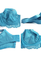 HSIA Horizon Blue Sunflower Underwire Lace Bra - HSIA
