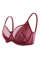 HSIA Lace Dolphin Burgundy Underwire Bra - HSIA