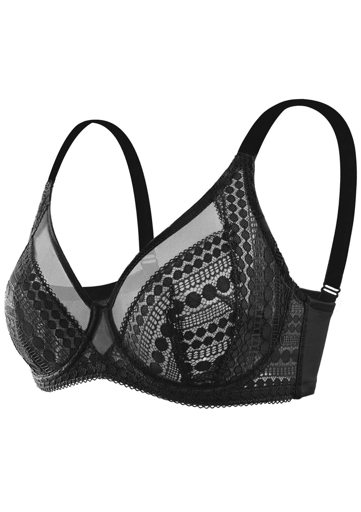 HSIA Polka Dot Sexy Black Lace Bra - HSIA