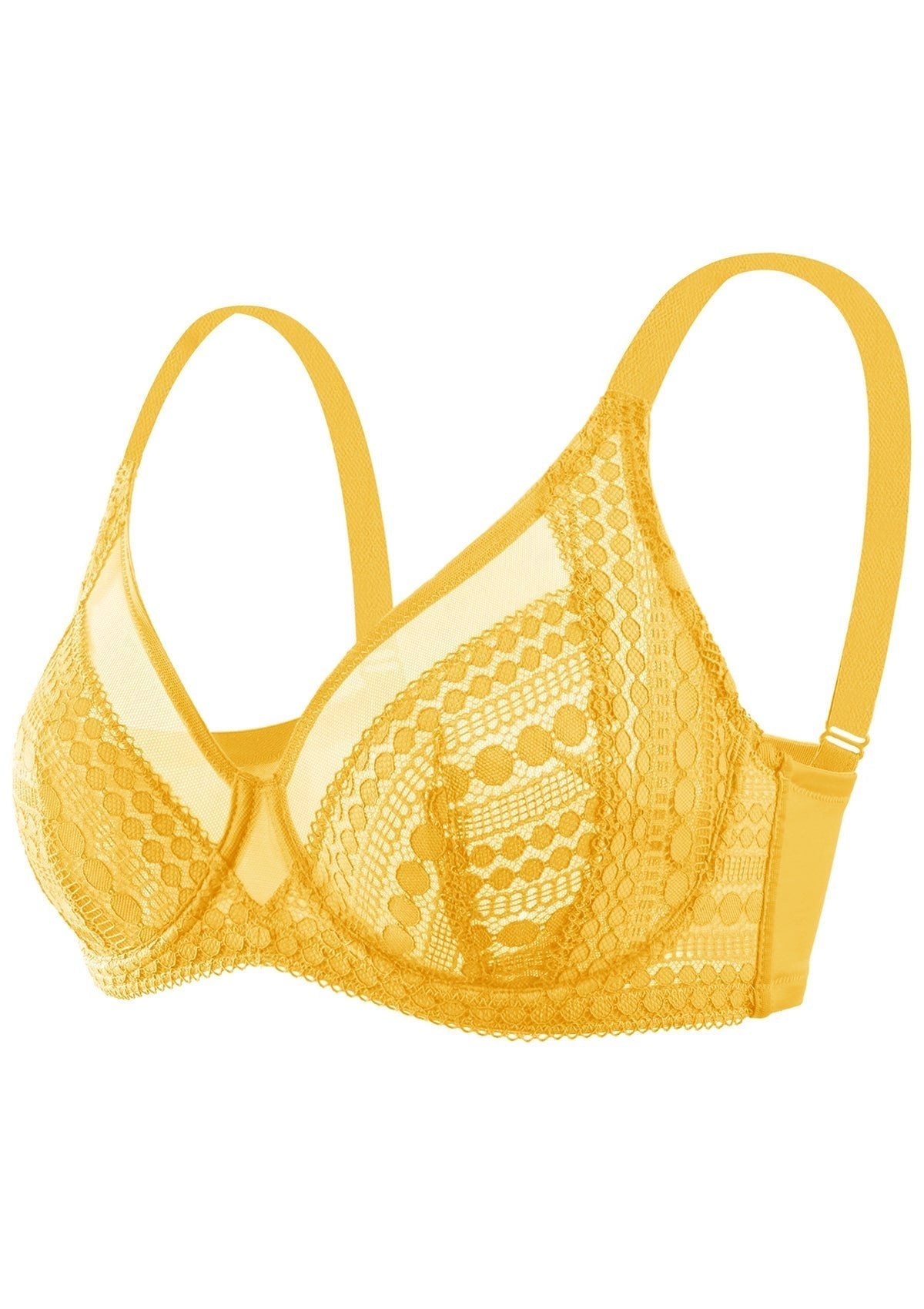 Heroine Polka Dot Sexy Lace Unlined Bra - HSIA