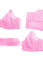 (Cardi B recommends)HSIA Mermaid Scales Lace Pink Unlined Bra - HSIA